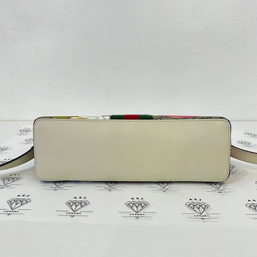 [PRE LOVED] Gucci Ophidia Floral Dome in Canvass and White Leather Trims