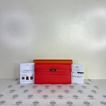 [PRE LOVED] Hermes Kelly Wallet in Rose Jaipur Epsom Leather PHW (Stamp T - 2015)