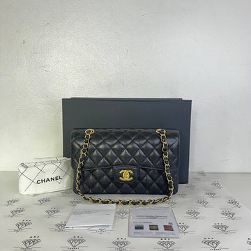[PRE LOVED] Chanel Small Classic Double Flap in Black Caviar Leather GHW (microchipped)