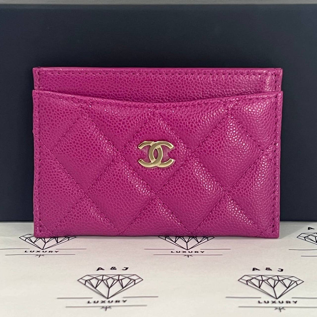 [PRE LOVED] Chanel Flat Cardholder in Pink Caviar GHW (microchipped)