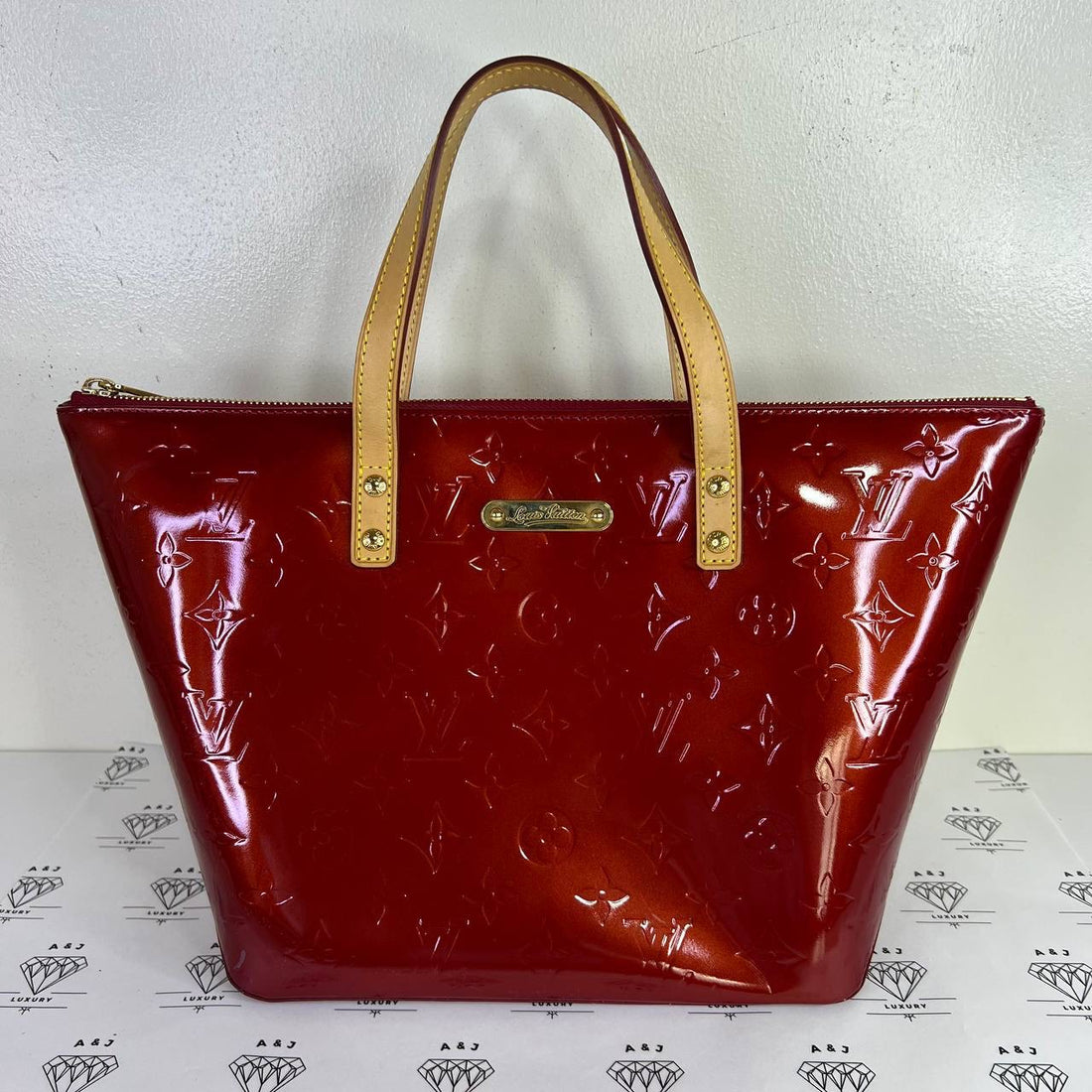 [PRE LOVED] Louis Vuitton Bellevue PM in Red Vernis Leather