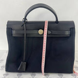 [PRE LOVED] Hermes Herbag Zip 31 in Noir Canvass PHW (Stamp D Square - 2000)