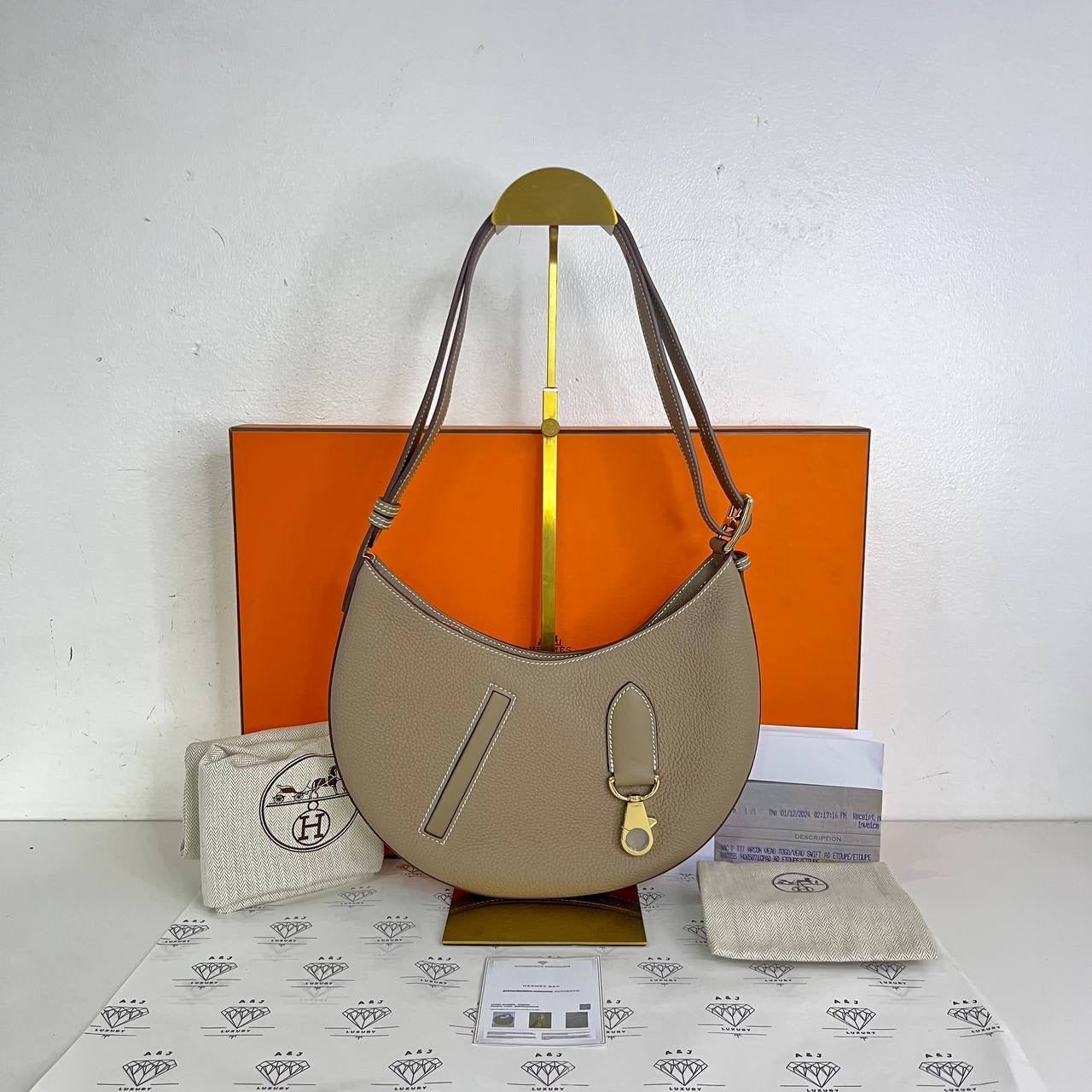 [PRE LOVED] Hermes P'tit Arcon in Etoupe Togo Leather GHW (Stamp W - 2024)