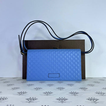 [PRE LOVED] Gucci Microguccissima Wallet on Strap in Blue GHW