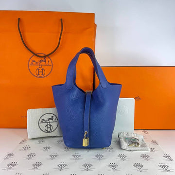 [PRE LOVED] Hermes Picotin 18 in Bleu Tie Clemence Leather Permabrass HW (Stamp K - 2025)