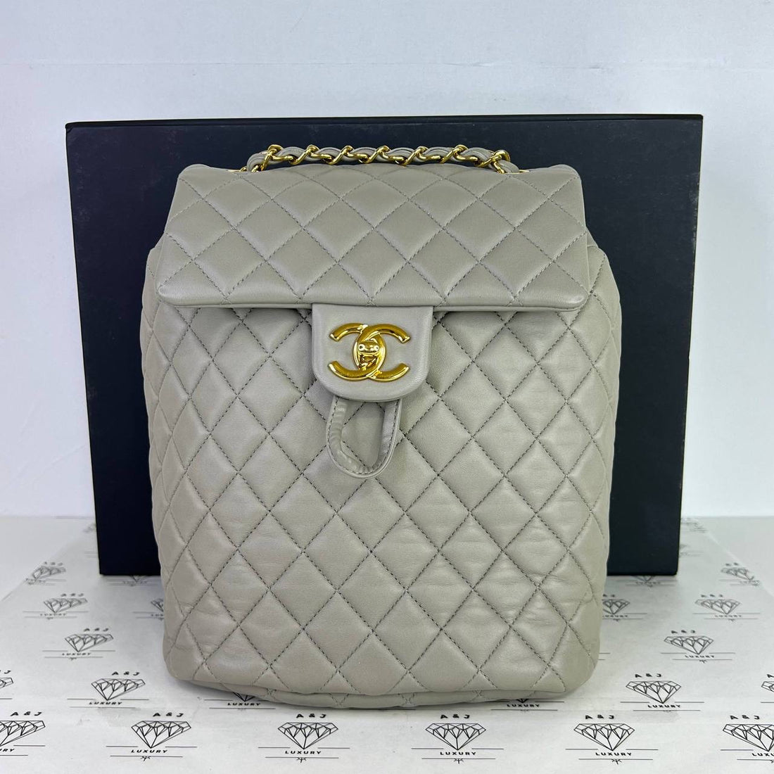 [PRE LOVED] Chanel Urban Spirit Backpack in Gray Lambskin Leather GHW (Series 27)