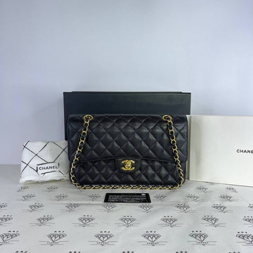 [PRE LOVED] Chanel Classic Medium Double Flap in Black Caviar Leather GHW (Series 28)