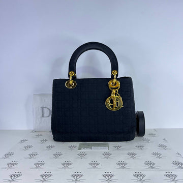 [PRE LOVED] Christian Dior Vintage Lady D Handbag in Black Canvass GHW