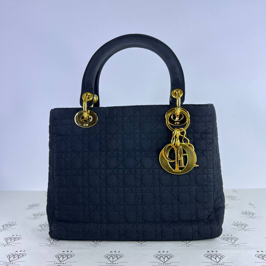 [PRE LOVED] Christian Dior Vintage Lady D Handbag in Black Canvass GHW