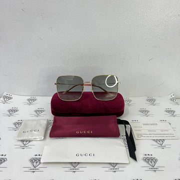 [PRE LOVED] Gucci Square Frame Sunglasses in Gold and Pink