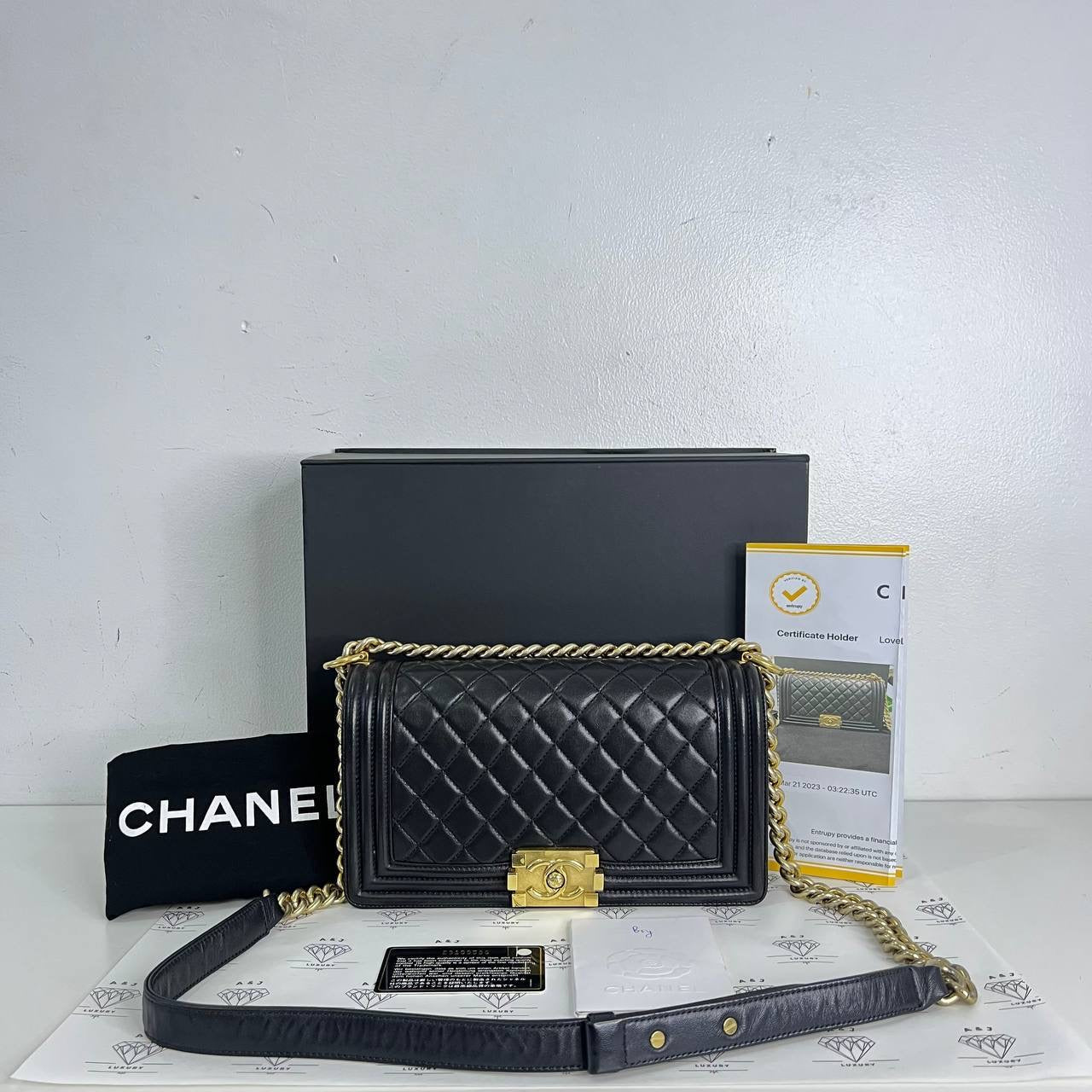 [PRE LOVED] Chanel Old Medium Leboy in Black Lambskin GHW (Seriee 23)