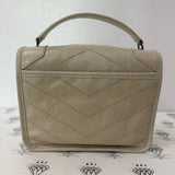 [PRE LOVED] Yves Saint Laurent Niki Chain Wallet in White Crinkled Calfskin Leather