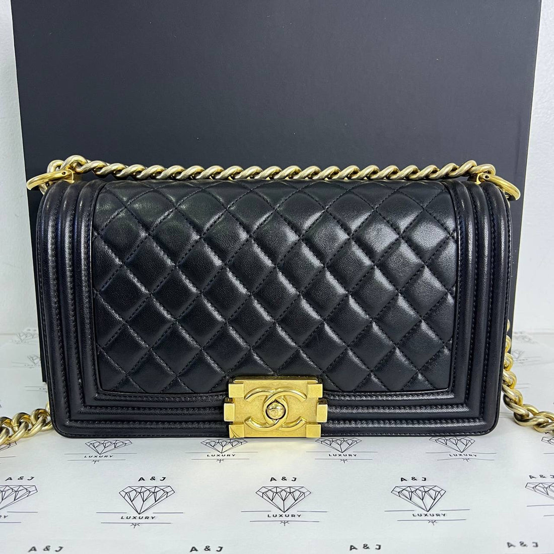 [PRE LOVED] Chanel Old Medium Leboy in Black Lambskin GHW (Seriee 23)