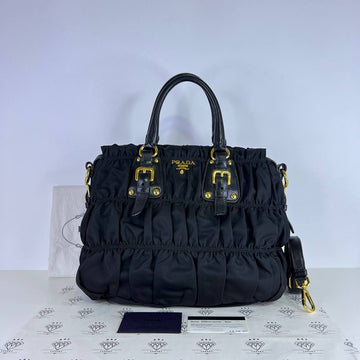 [PRE LOVED] Prada BN1336 Tessuto Gaufre in Black GHW