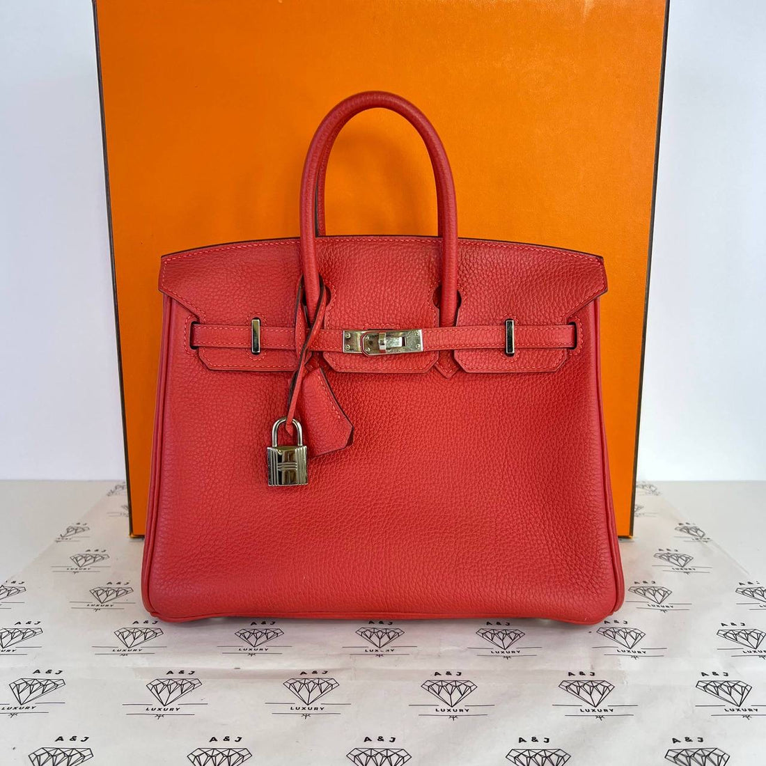 [PRE LOVED] Hermes Birkin 25 Retourne in Rose Jaipur Togo Leather PHW (Stamp T - 2015)