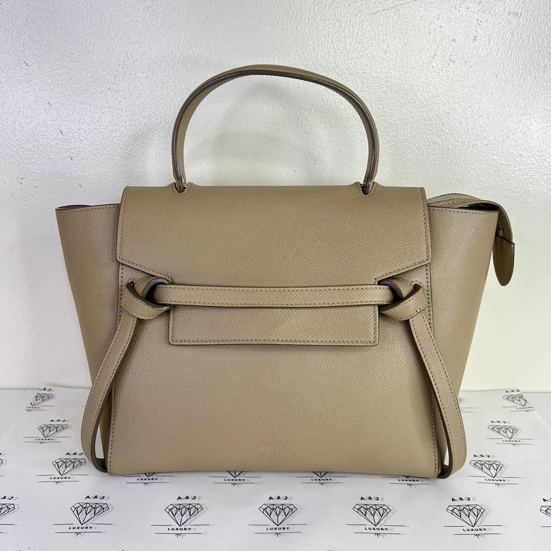 [PRE LOVED] Celine Micro Belt Bag in Beige Grained Calfskin GHW