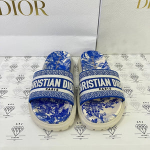 [PRE LOVED] Christian Dior Platform Sandals in Blue Toil De Juoy Size 36.5