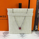 [BRAND NEW] Hermes Mini Pop H Pendant in Rose Mexico PHW