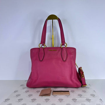 [PRE LOVED] Miu Miu RR1945 Two Way Tote in Peonia Vitello Daino Leather GHW