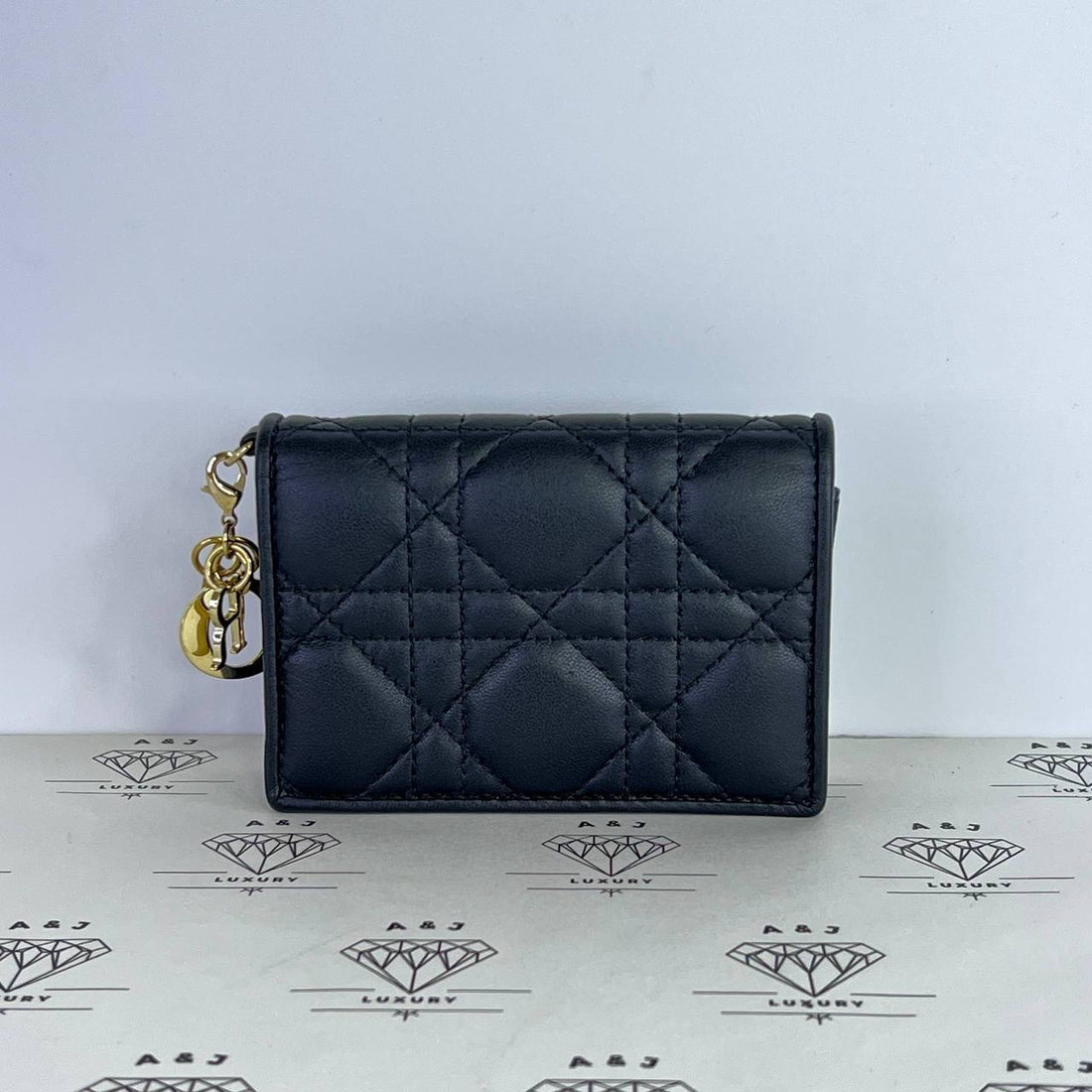 [PRE LOVED] Christian Dior Bloom Cardholder in Black Cannage Lambskin Leather GHW (2022)