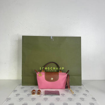 [PRE LOVED] Longchamp Le Pliage Pouch XS in Pink GHW