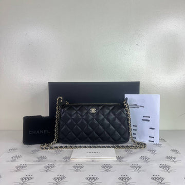 [BRAND NEW] Chanel 25B Collection Clutch on Chain in Black Caviar Leather GHW (microchipped)