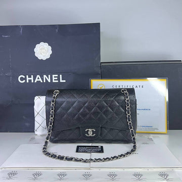 [PRE LOVED] Chanel Classic Jumbo Double Flap in Black Caviar Leather SHW (Series 15)