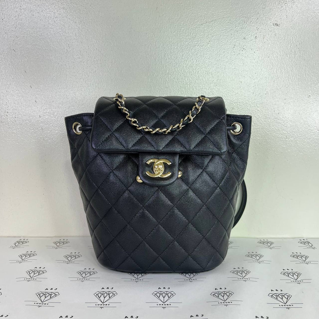 [PRE LOVED] Chanel Urban Spirit Backpack in Black Caviar Leather GHW (microchipped)