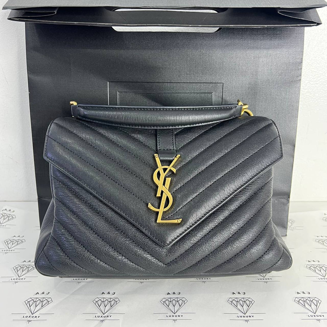 [PRE LOVED] YSL Medium College in Black GHW