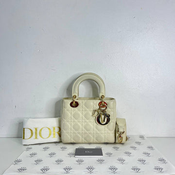 [PRE LOVED] Christian Dior Small ABC Lady D in White Cannage Lambskin GHW (2019)