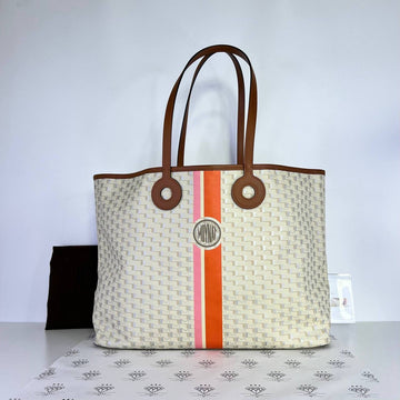 [PRE LOVED] Moynat Oh! Ruban Tote MM in Beige with Brown leather trims