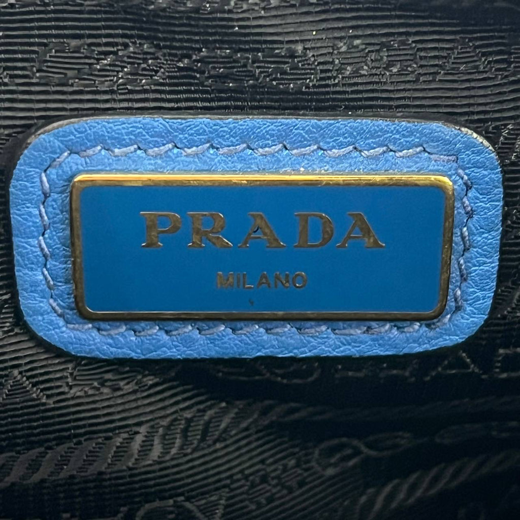 [PRE LOVED] Prada Double Zip in Blue Vitello Phenix Leather GHW