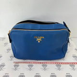 [PRE LOVED] Prada Double Zip in Blue Vitello Phenix Leather GHW