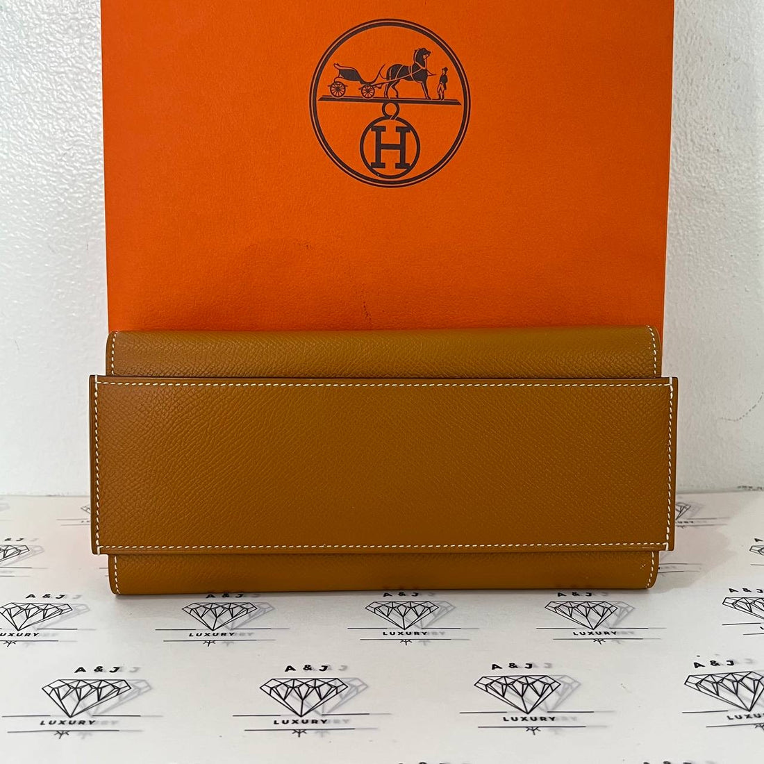 [PRE LOVED] Hermes Passant Long Wallet in Gold Epsom Leather (Stamp A - 2017)