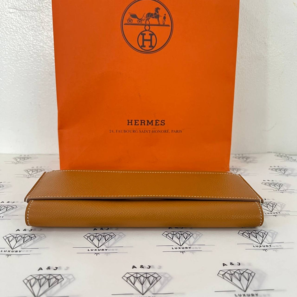 [PRE LOVED] Hermes Passant Long Wallet in Gold Epsom Leather (Stamp A - 2017)