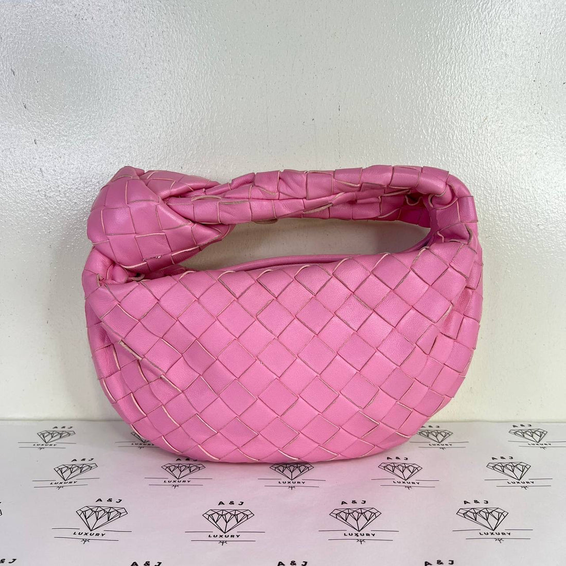 [PRE LOVED] Bottega Veneta Mini Jodie in Pink Intrecciato Leather GHW