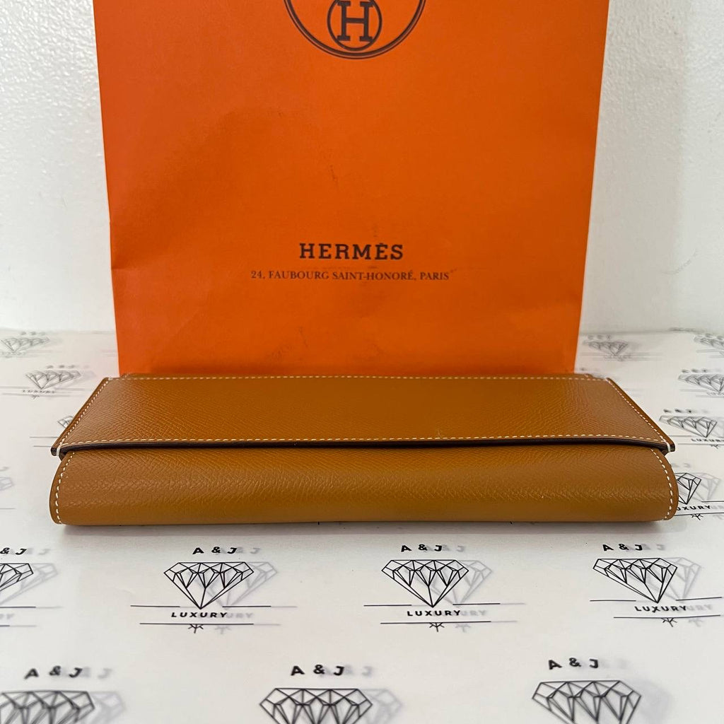 [PRE LOVED] Hermes Passant Long Wallet in Gold Epsom Leather (Stamp A - 2017)