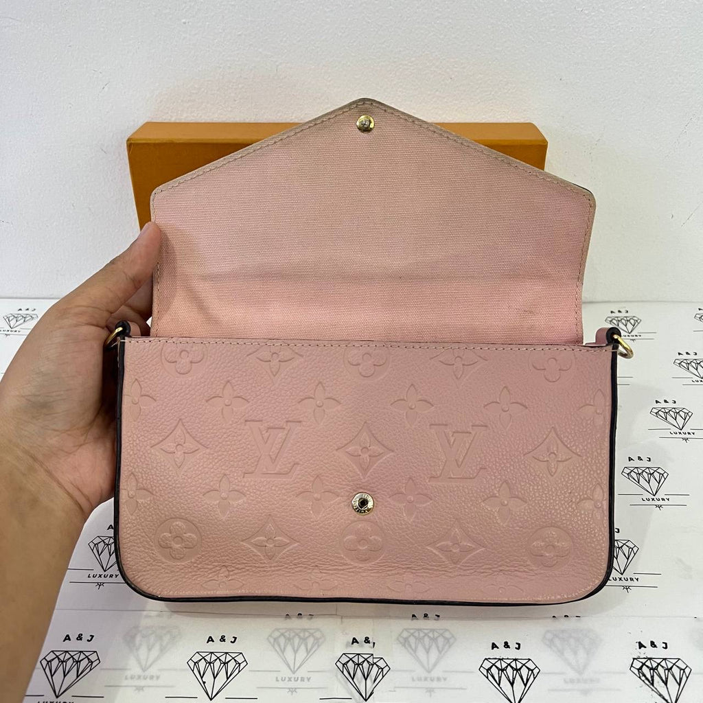 [PRE LOVED] Louis Vuitton Felicie in Light Pink Empreinte Leather GHW (SP0187)