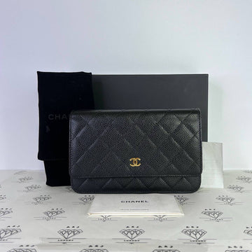 [PRE LOVED] Chanel Classic Wallet on Chain in Black Caviar Leather GHW (Series 22)