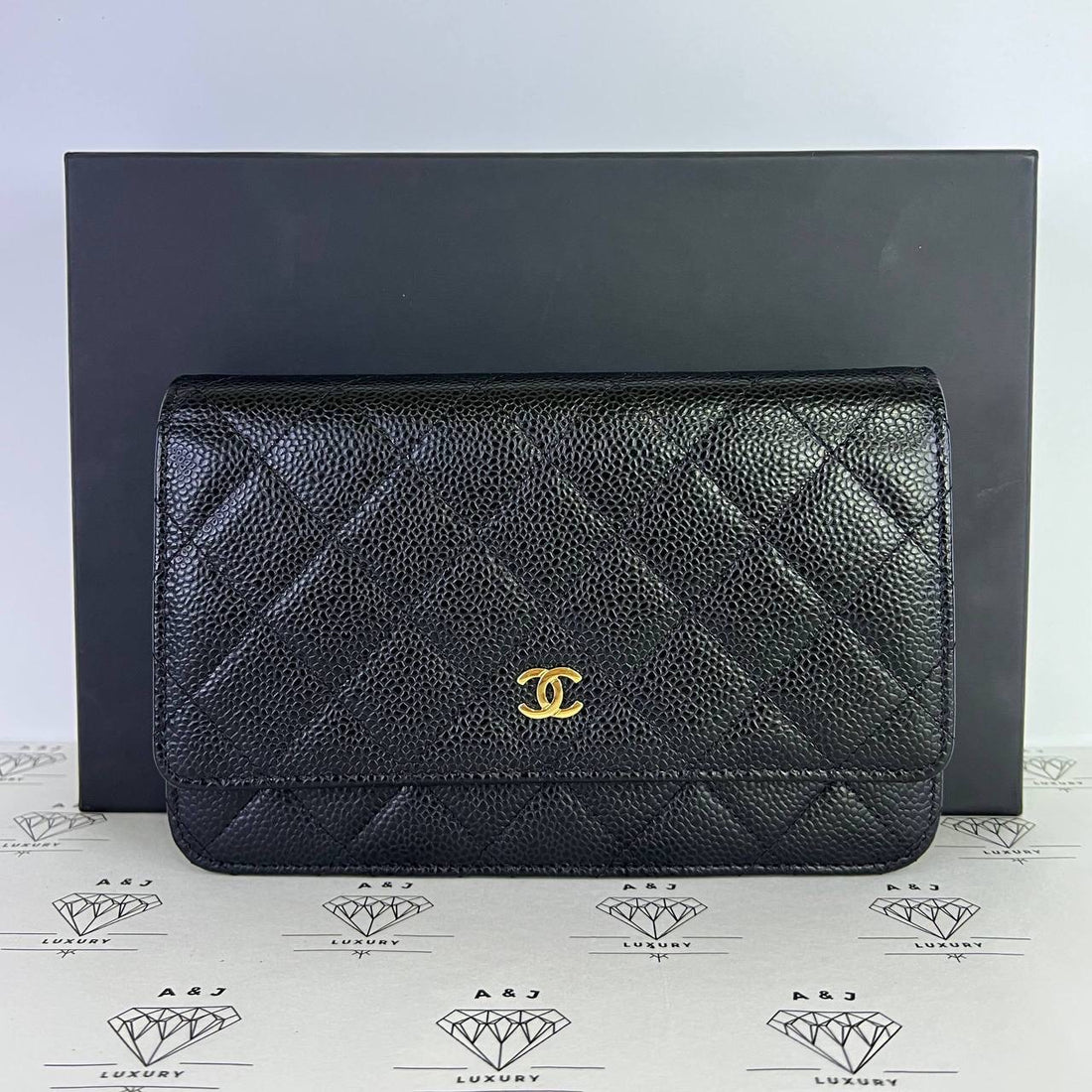[PRE LOVED] Chanel Classic Wallet on Chain in Black Caviar Leather GHW (Series 22)