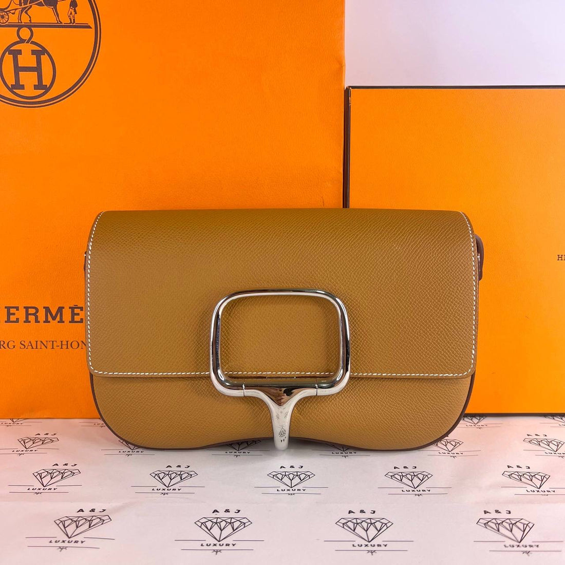 [PRE LOVED] Hermes Della Elan in Gold Epsom Leather PHW (Stamp W - 2024)