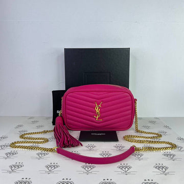 [PRE LOVED] YSL Lou Camera Bag in Pink Grain De Poudre Leather GHW