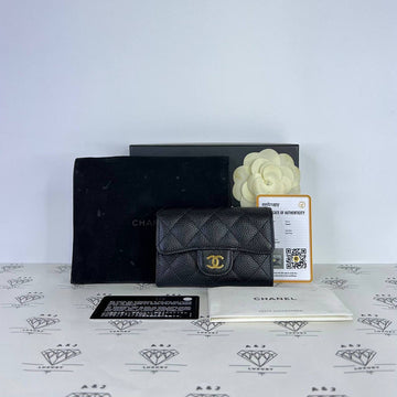 [PRE LOVED] Chanel Classic Flap Cardholder in Black Caviar Leather GHW (Series 27)