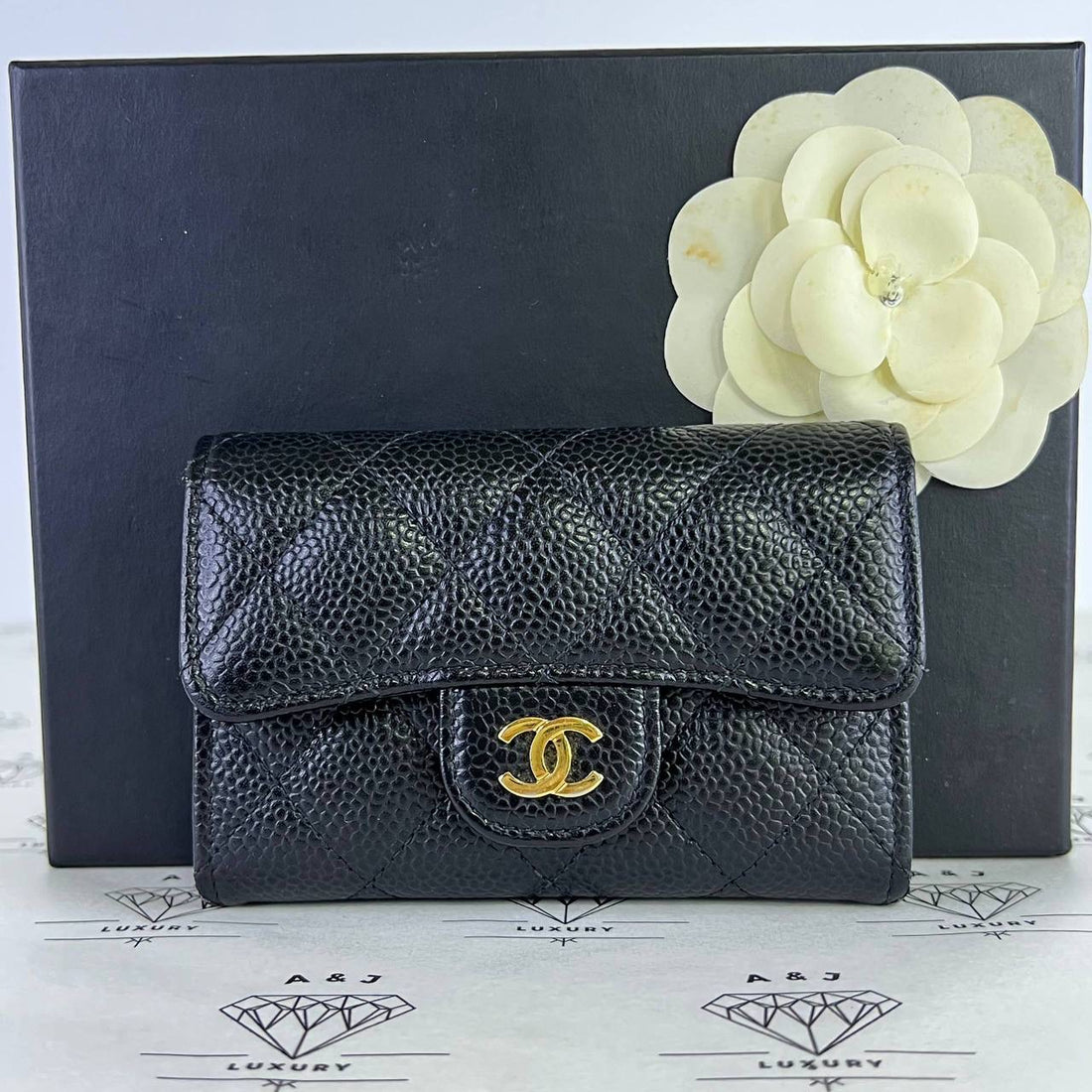 [PRE LOVED] Chanel Classic Flap Cardholder in Black Caviar Leather GHW (Series 27)