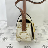 [PRE LOVED] Celine Clutch on Strap Tabou in White/Tan