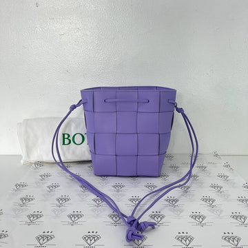 [PRE LOVED] Bottega Veneta Cassette Bucket Bag in Purple Intrecciato Leather