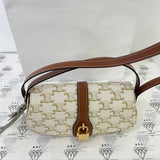 [PRE LOVED] Celine Clutch on Strap Tabou in White/Tan