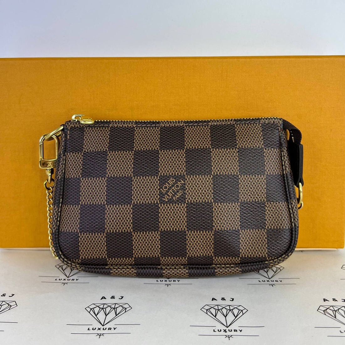 [PRE LOVED] Louis Vuitton Mini Pochette Accessoires in Damier Ebene Canvass (SF0281)