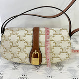 [PRE LOVED] Celine Clutch on Strap Tabou in White/Tan