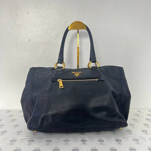 [PRE LOVED] Prada Soft Calf Tote Bag in Black GHW